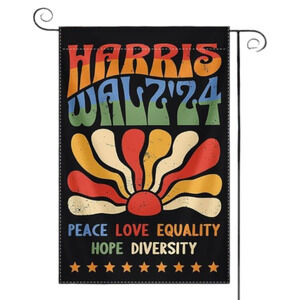Yard Flag - Colorful  Harris & Walz 2024 - Flag - Home Decor - History 18 x 12